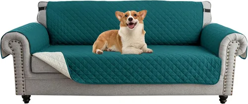 Vista 43 de UNBBRRL Funda de sofá reversible para perros y gatos, funda impermeable para muebles para mascotas y niños, protector de sofá con correas elásticas