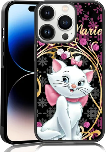 Vista 105 de Elegante funda de teléfono con diseño de gato Marie compatible con iPhone 11, funda de encaje dorado para iPhone, a prueba de golpes, rosa fucsia