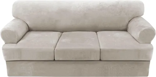 Vista 77 de H.VERSAILTEX Funda para sofá de 2 piezas, fundas para sillón con cojines en forma de T, funda para sofá de terciopelo grueso, protector de muebles