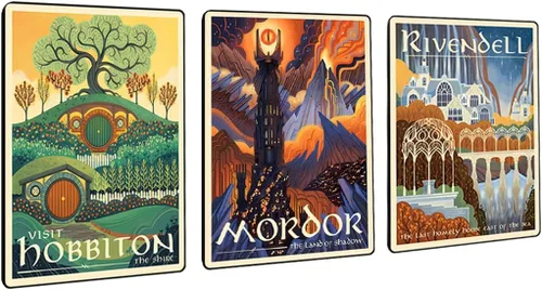 Vista 21 de Meksular Impresiones artísticas de pared de paisaje de la Tierra Media, pintura en lienzo, carteles de fantasía, imágenes de pared, para regalo