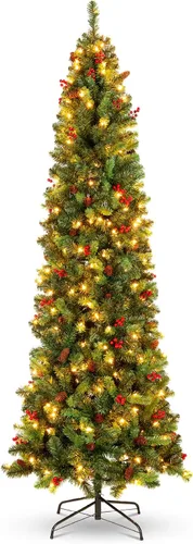 Vista 9 de Best Choice Products - Arbol de navidad delgado iluminado