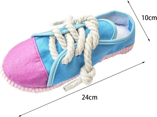 Vista 7 de IFOYO Juguete masticable duradero para perros con forma de mini zapatilla de deporte, juguete interactivo para mascotas, para cachorros, perros