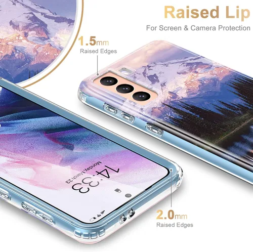 Vista 4 de ESDOT - Funda protectora para celular Samsung Galaxy S21, de grado militar, resiste caídas de 21 pies (probado), con diseños modernos, para niñas