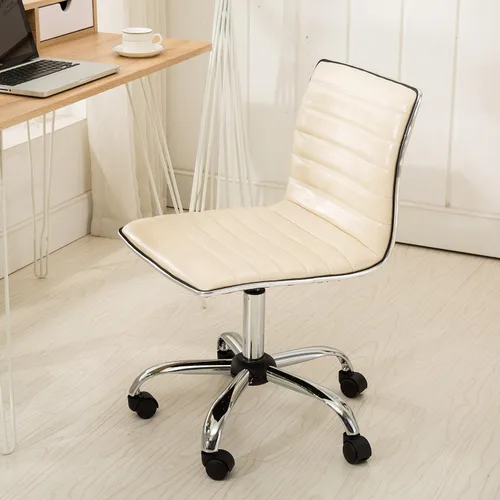 Vista 6 de Roundhill Furniture Fremo Chromel - Silla de oficina ajustable con elevación de aire, color beige