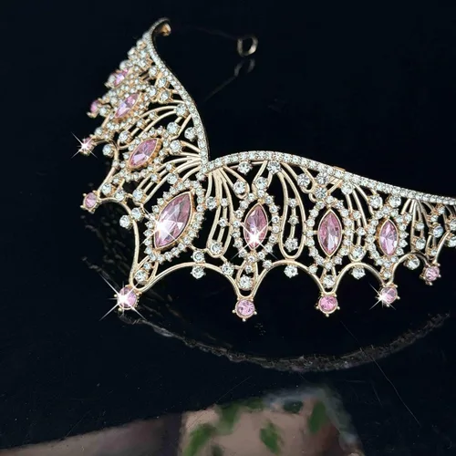 Vista 6 de Kamirola Corona de Reina Barroca, Corona Nupcial de Boda con Diamantes de Imitación y Tiaras Diadema de Cristal Para Cumpleaños Baile de Graduación