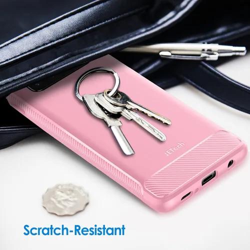 Vista 7 de JETech Funda delgada para Samsung Galaxy S10, funda delgada con absorción de golpes y diseño de fibra de carbono (rosa)