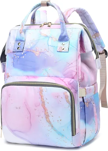 Vista 8 de Mochila para pañales de bebé con diseño de mariposa para niñas y niños, impermeable, grande, para mamá