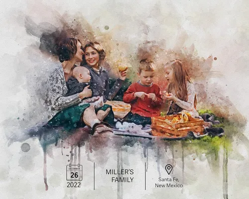 Vista 6 de Awesometik Nuestro lugar especial Ilustración de acuarela personalizada donde nos conocimos ubicación Diseño de acuarela Recuerdo festivo favorito