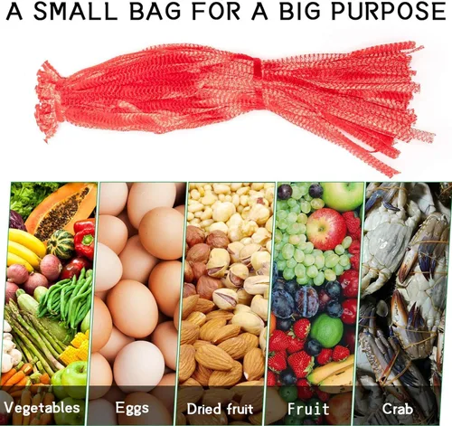 Vista 3 de 100 piezas de 24 pulgadas Bolsas de malla reutilizables para productos, bolsas de hervir para mariscos para cangrejo, almeja, langostino, bolsa