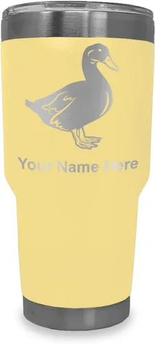 Vista 8 de LaserGram Vaso aislado al vacío de 20 onzas, pato, grabado personalizado incluido (negro) Engraved Gift for Duck Hunters, Vacuum Insulated