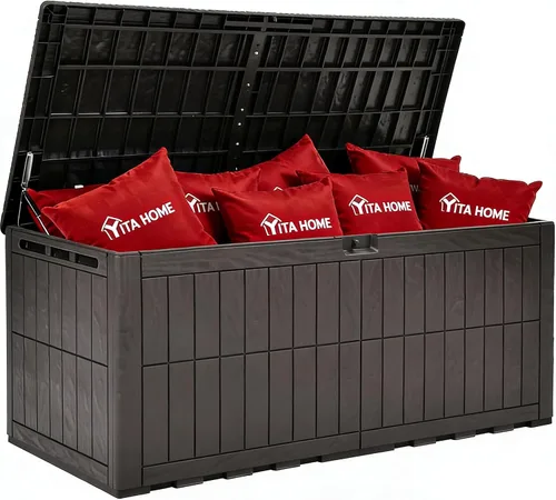 Vista 12 de YITAHOME Juego de 2 cajas de cubierta de 31 galones Negro