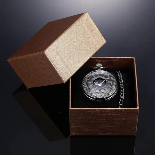 Vista 7 de Hicarer Reloj de bolsillo clásico de cuarzo con escala de números romanos y cinturón de cadena