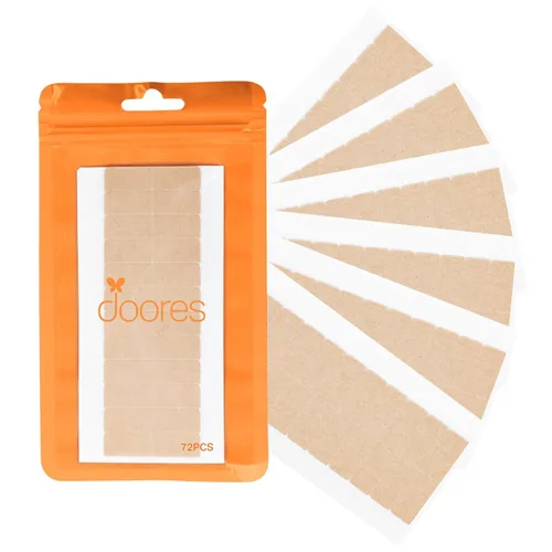 Vista 14 de DOORES Cinta para Extensiones de Cabello 72 Lengüetas y Herramienta Raspadora Removedora con 10 Cuchillas de Repuesto de Plástico, Cinta de Repuesto