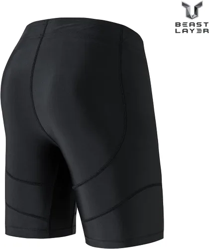 Vista 2 de HUGE SPORTS Pantalones cortos de natación de compresión para hombre, traje de baño activo fresco y seco, pantalones cortos de entrenamiento, mallas