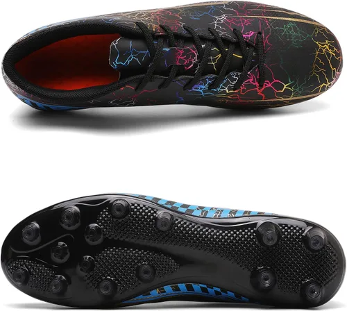 Vista 3 de Zapatos de fútbol para hombre, tacos de entrenamiento profesional, para césped TFAG, para exteriores, interiores, botas de fútbol para interiores