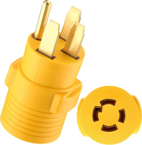 Vista 8 de Kanayu NEMA TT-30P a L14-30R Adaptador de interruptor de transferencia de Amarillo