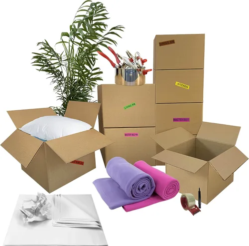 Vista 6 de UBOXES, LLC Kit de Cajas Inteligentes y Suministros de Embalaje con Cinta