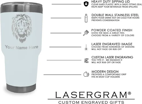 Vista 34 de LaserGram Vaso aislado al vacío de 20 onzas, notas musicales, grabado personalizado incluido (negro)