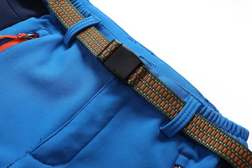 Vista 3 de Lelaki Pantalones de esquí de nieve impermeables para niños, pantalones de senderismo para exteriores, pantalones cálidos con forro polar