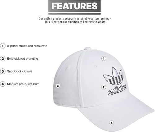 Vista 2 de adidas Originals Mens Icon 20 Structured Precurve Snapback Cap