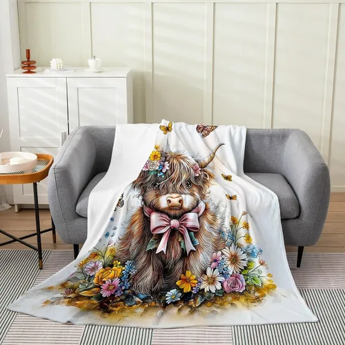 Vista 22 de Erosebridal American Flag Throw Blanket 40x50 Inch Sofa Bed Couch Decor,Rustic Deer Hunting Fleece Blanket for Kids Boys Girls,Farmhouse Cabin Bed