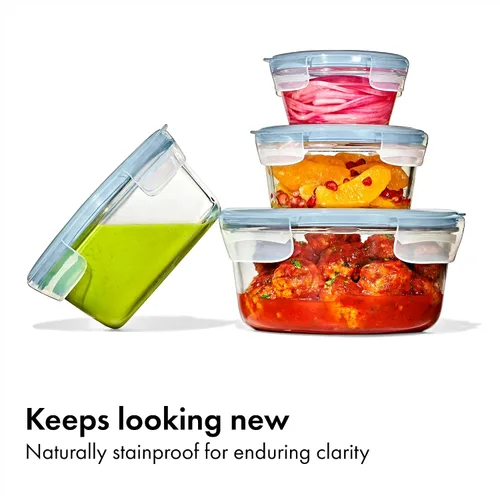 Vista 4 de OXO Good Grips Smart Seal 1-Cup Glass Food Storage Container - Arctic Blue