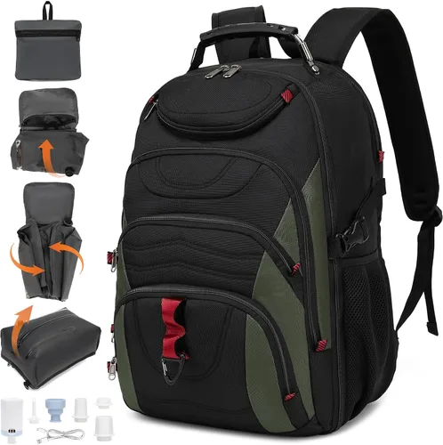 Vista 27 de Mochila para laptop Boavan para hombres (Negro, 15.6), Rosa(Amour Pink), Elegante