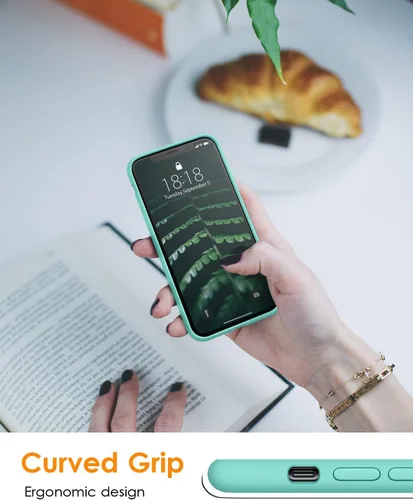 Vista 3 de DTTO Compatible con iPhone XR, silicona líquida ultra delgada, suave de primera calidad [protección contra caídas de grado militar] Funda protectora