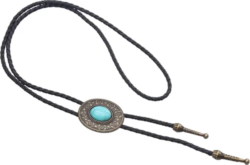 Vista 100 de Jeilwiy Corbata de bolo para hombre, corbata de vaquero occidental, collar de corbata de bolo dorado, corbata de cuero, corbata de Halloween