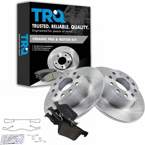 Vista 40 de TRQ Juego de pastillas de freno y rotor de cerámica trasera compatible con Honda Accord V6 1998-02 3.0L con frenos de disco traseros 02-06 Acura RSX