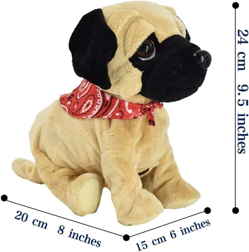 Vista 3 de WEofferwhatYOUwant Pug Daddy - Juguete interactivo de peluche robot para perros pequeños - Activado por tacto y sonido, 8 trucos realistas - Ladrar
