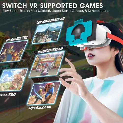 Vista 8 de MVPTGRS Upgraded VR Headset for Original Nintendo Switch & Switch OLED Model, Virtual Reality Glasses with Adjustable HD Lenses and Comfortable Head