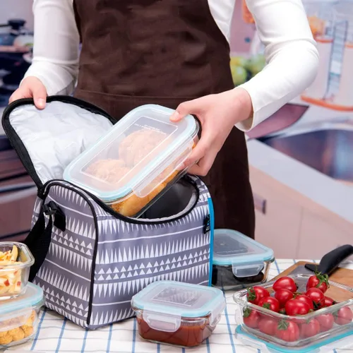 Vista 6 de S SALIENT 18 recipientes de vidrio para almacenamiento de alimentos con tapas, recipientes de vidrio para preparación de comidas, recipientes