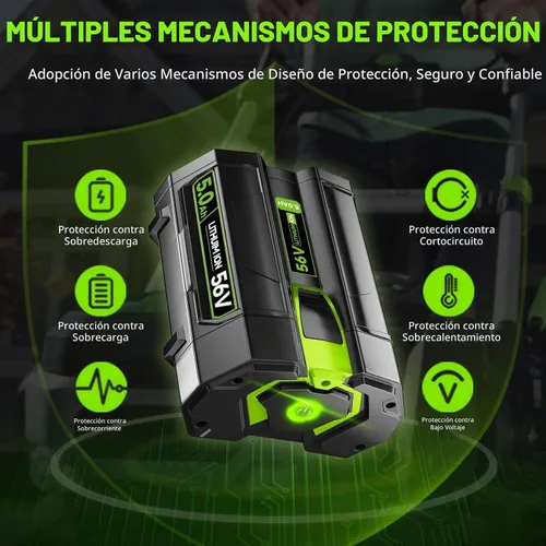 Vista 4 de VANON Reemplazo de 5.0Ah 56V para batería EGO 56V BA1400T BA2800T BA5600T