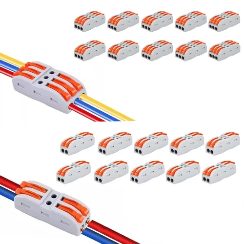 Vista 22 de Nineleaf Conectores de cable de palanca, conectores compactos de empalme de alambre en línea, terminales eléctricos modulares reutilizables 1 en 1