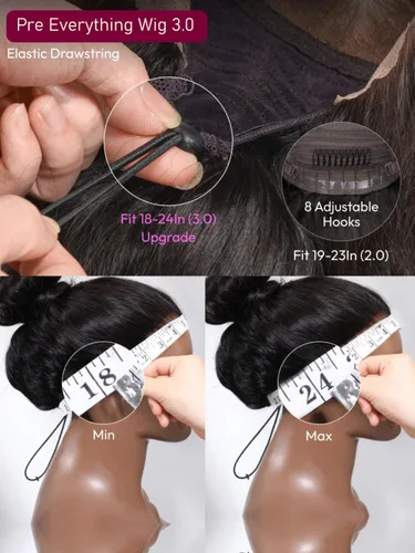 Vista 43 de Beauty Forever Bye Bye Knots - Peluca de cabello humano ondulado sin pegamento, predepilada, 7x5, encaje frontal, cabello humano suelto Peluca
