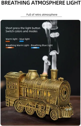 Vista 7 de Difusores de aire de tren de vapor para el hogar, humidificador de aromaterapia y difusor de aceites esenciales, difusor de aromaterapia silencioso