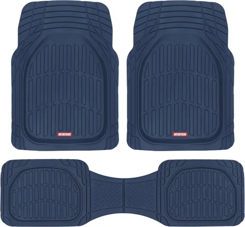Vista 18 de Motor Trend -2 alfombrillas delanteras para el piso del automóvil- Forros de contorno FlexTough negros - Alfombrillas de goma resistentes