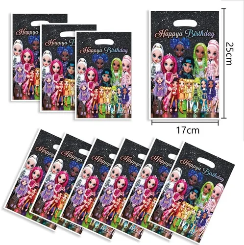 Vista 2 de ELODEK 30 bolsas de regalo para fiesta de cumpleaños de arco iris, bolsas de dulces, bolsas de golosinas, suministros de fiesta de cumpleaños