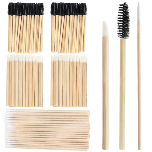 Vista 25 de Kit de suministros para extensión de pestañas de 300 piezas, cepillos desechables para pestañas, micro hisopos, varitas para máscara, cepillos
