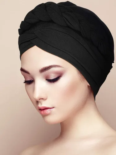 Vista 6 de 3 piezas de turbante para mujer, gorro preatado, gorro de dormir, Multi