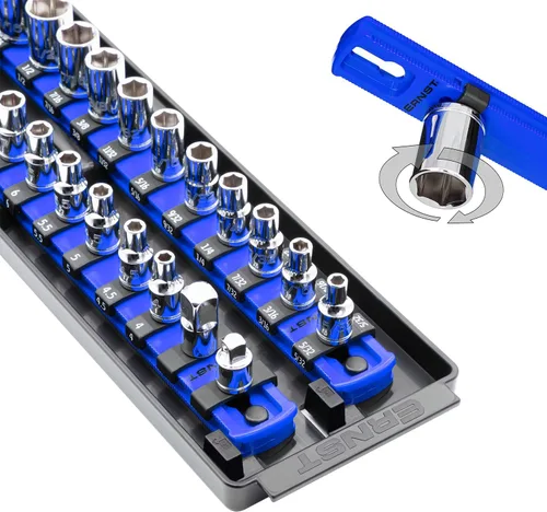 Vista 14 de Ernst Manufacturing, organizador de enchufes con rieles - Organizador de enchufes Socket Boss de 2 rieles de 1/2 pulgada con bloqueo giratorio, 13