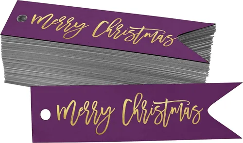 Vista 53 de Etiquetas colgantes con texto en inglés «Merry Christmas» para botellas de papel de aluminio, paquete de 50 unidades Aqua Blue