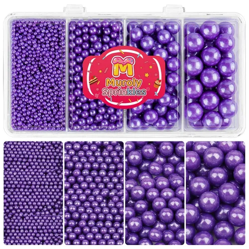 Vista 22 de Perlas comestibles para la decoración de pasteles, chispas de perlas negras Oro blanco plata negro