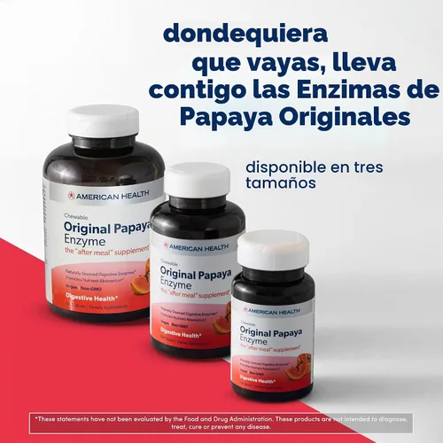 Vista 6 de American Health Enzima de papaya original masticable 250 Chwbls