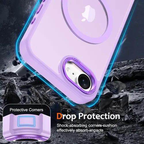 Vista 213 de Anuck - Funda magnética para iPhone 11 compatible con MagSafe, carcasa trasera mate translúcida dura, borde de TPU, delgada, resistente a impactos