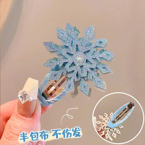Vista 8 de Pinza para el pelo de copo de nieve, accesorios para el cabello de Navidad para mujer, lazo de Navidad, 4 piezas creativas y elegantes con diamantes