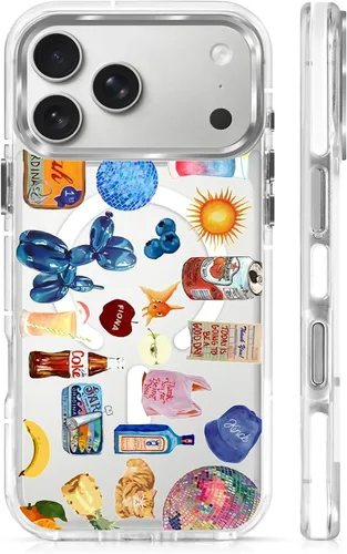 Vista 78 de Funda para iPhone 13 Pro, transparente con bonito patrón de tiburón azul, compatible con Magsafe funda protectora suave para mujeres y niñas (blanco)