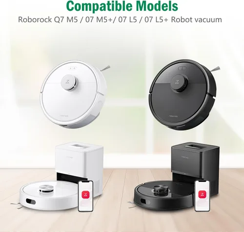 Vista 2 de Piezas de repuesto para Roborock Q7 M5/Q7 M5+/Q7 L5/Q7 L5+, 1 cepillo principal, 4 cepillos laterales, 4 filtros Hepa, 4 almohadillas de trapeador