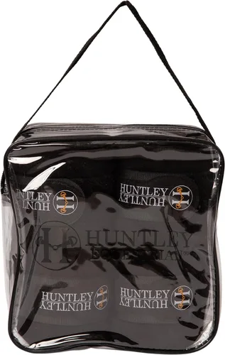 Vista 3 de Huntley Equestrian Envolturas de polo para caballos: vendaje protector de soporte de pierna para entrenamiento, ejercicio, participación - 4 Negro